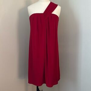 Sangria Red One Shoulder Shift Dress Red Dress Sz 6